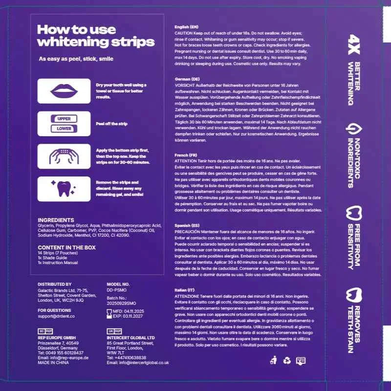 Norvella™ Purple Teeth Whitening Strips